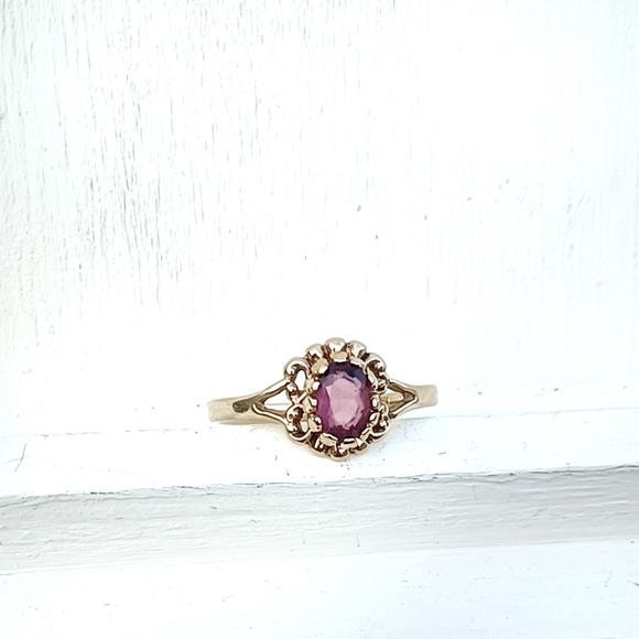 14K or 18K GE ESPO (Joseph Esposito) Gold Amethyst Stone Ring - Picture 4 of 8